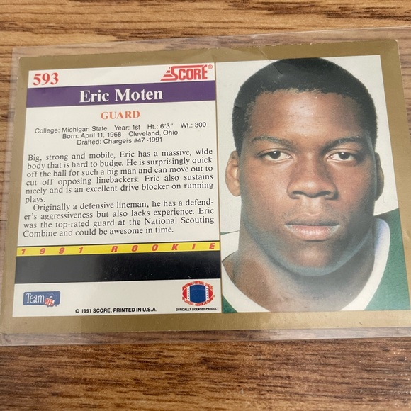 1991 Eric Moten rookie card - Picture 2 of 2